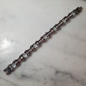 Biker chain bracelett with swarovski crystals